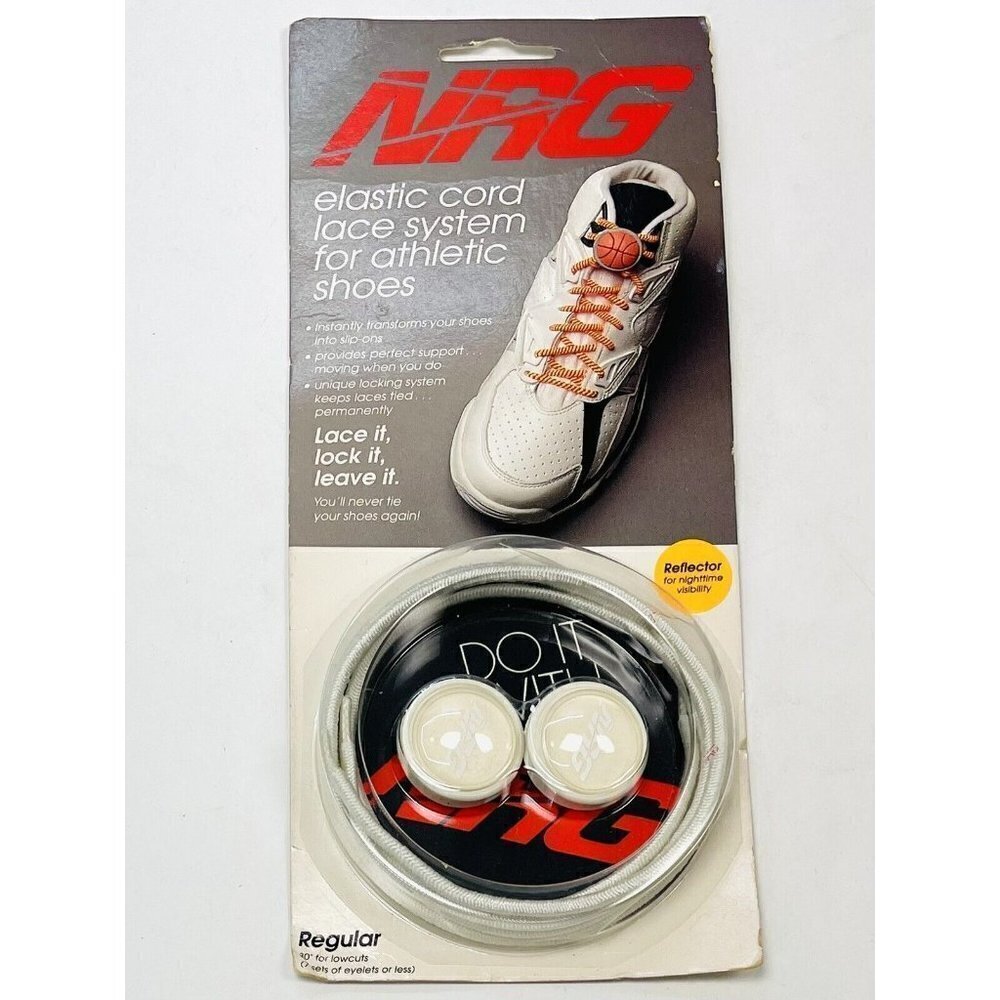 VTG NRG Reflective Elastic Cord Lace System for Lowcut Athletic Shoes NOS NEW